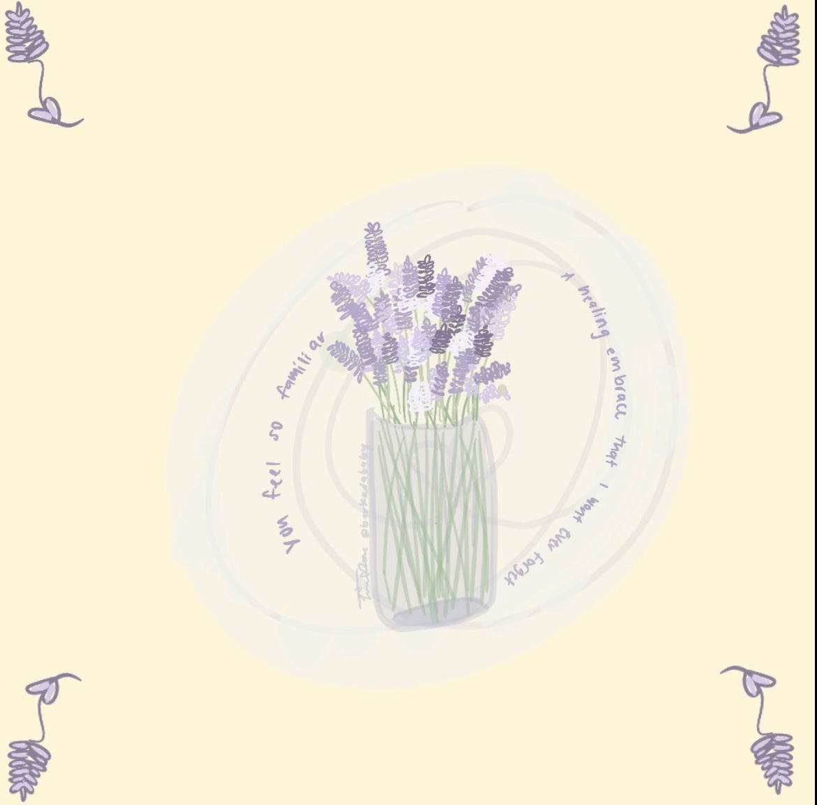 lavender plant print described in description